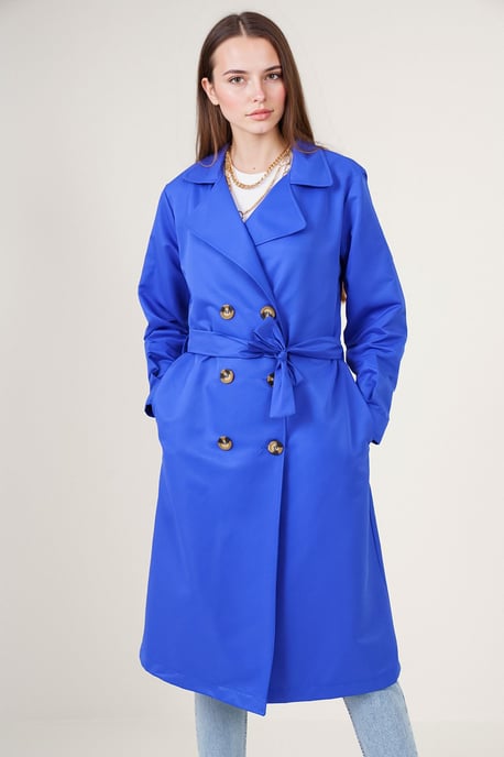 Doppelreihiger langer Trenchcoat - Image 3