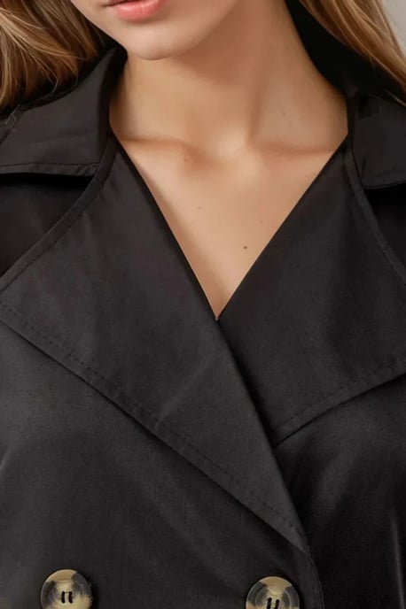 Doppelreiher Elastischer Trenchcoat - Image 4