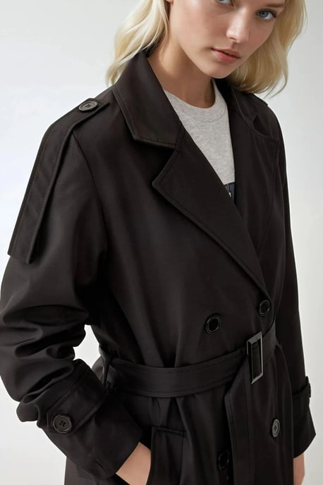 Doppelt gelegter langer Trenchcoat - Image 5