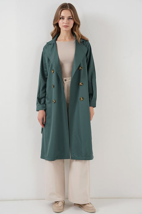 Doppelt gelegter langer Trenchcoat - Image 2