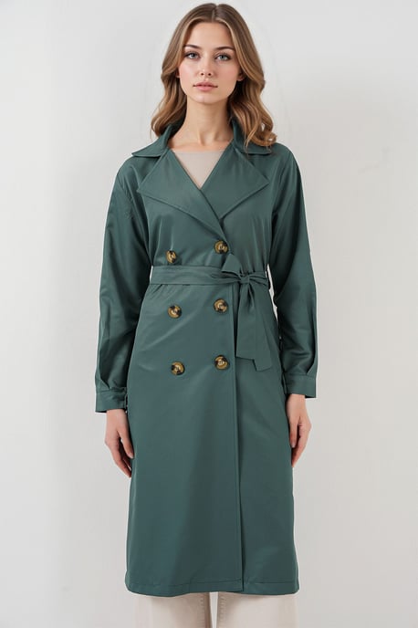 Doppelt gelegter langer Trenchcoat - Image 4