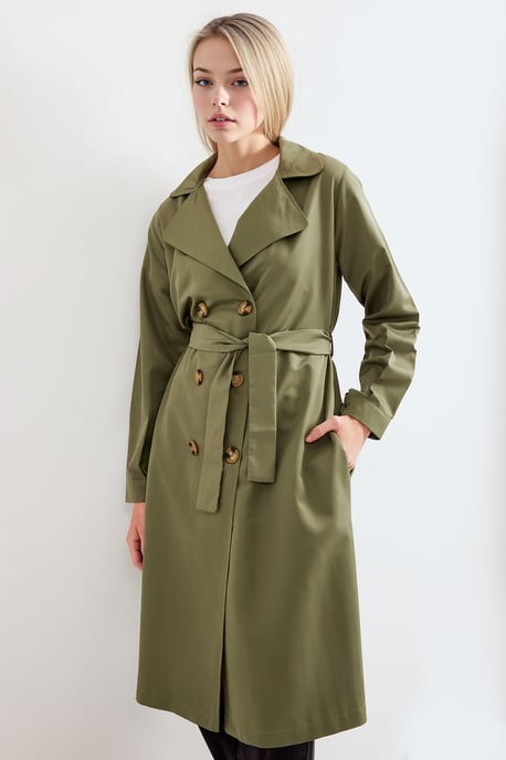Doppelt gelegter langer Trenchcoat - Image 1