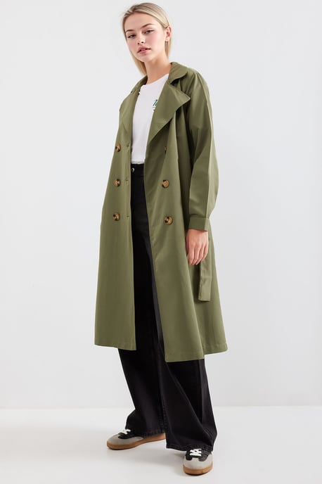 Doppelt gelegter langer Trenchcoat - Image 2