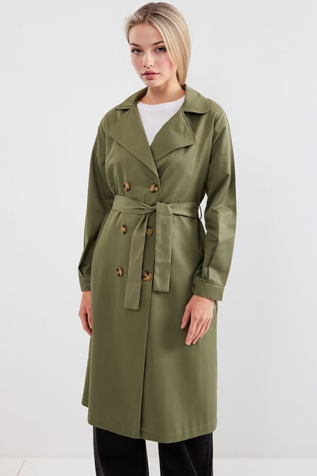 Doppelt gelegter langer Trenchcoat - Image 3