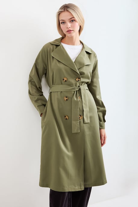 Doppelt gelegter langer Trenchcoat - Image 4