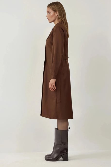 Doppelreihiger langer Trenchcoat - Image 4