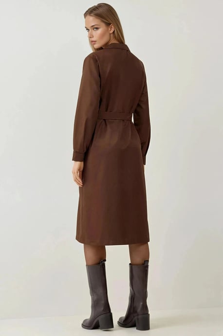 Doppelreihiger langer Trenchcoat - Image 5