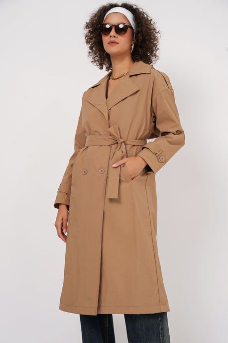 Doppelt gefütterter langer Trenchcoat - Image 2