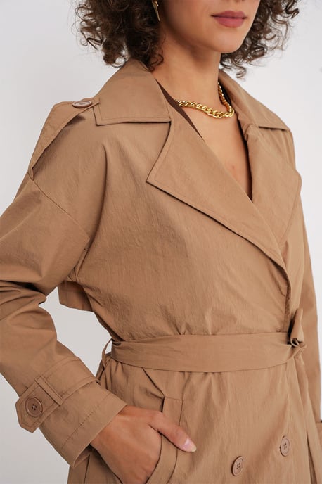 Doppelt gefütterter langer Trenchcoat - Image 4