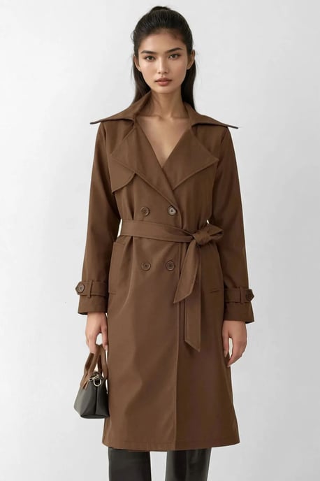 Doppelt gelegter langer Trenchcoat - Image 1