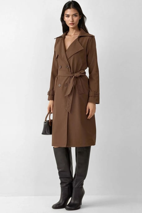 Doppelt gelegter langer Trenchcoat - Image 2