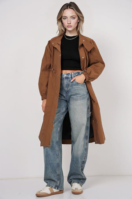 Langer Trenchcoat mit Umlegekragen - Image 3