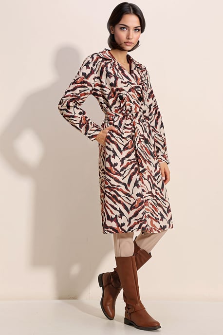 Doppelreihiger langer Trenchcoat - Image 3