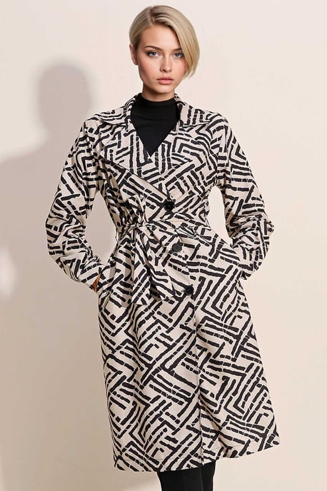 Doppelt gelegter langer Trenchcoat - Image 1