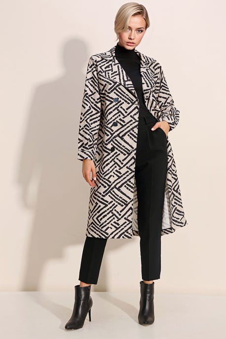 Doppelt gelegter langer Trenchcoat - Image 2