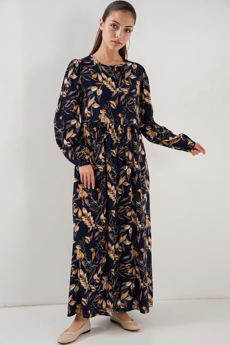 Muster Maxi-Kleid mit Bindeband - Image 2