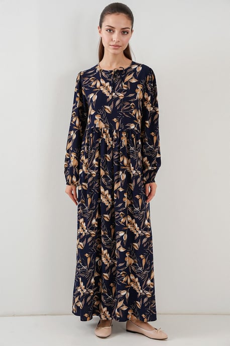 Muster Maxi-Kleid mit Bindeband - Image 4