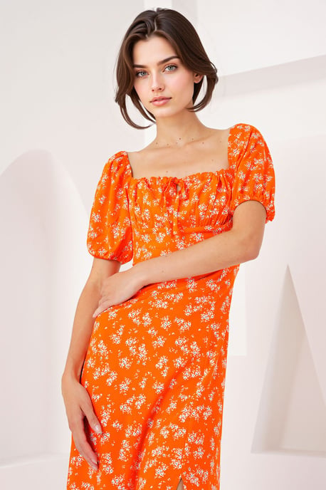 Midikleid mit Blumenmuster und Schleife - Image 2