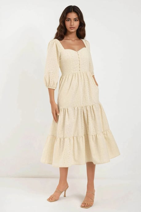 Besticktes Herz-Kragen Maxikleid - Image 4