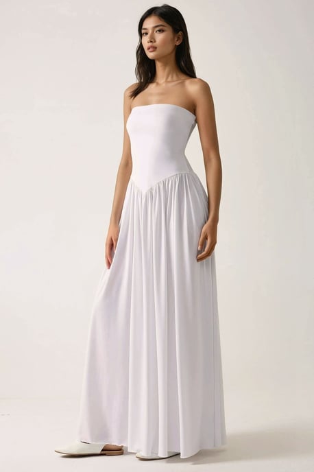 Sofie Trägerloses Figurbetontes Maxikleid - Image 5