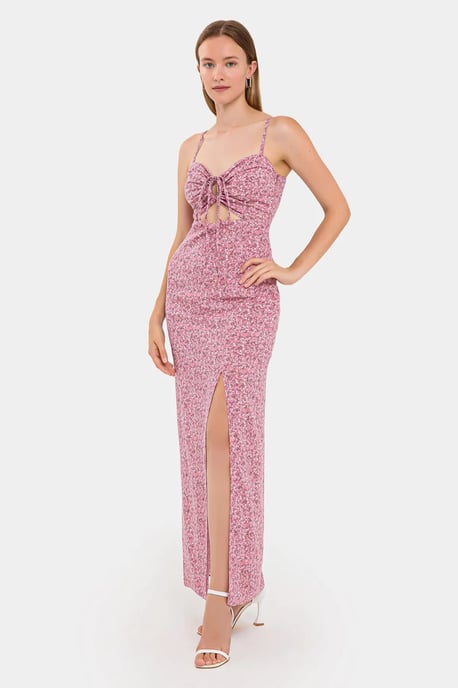 Floral Maxi-Kleid mit Ausschnitt unter der Brust - Image 2