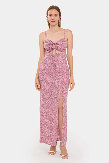 Floral Maxi-Kleid mit Ausschnitt unter der Brust - Image 3