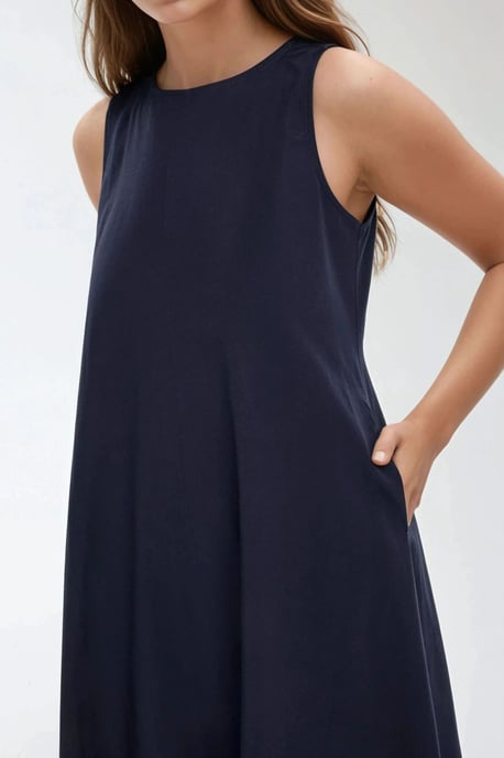 Mixray Kollektion Ärmelloses A-Linien-Maxikleid mit Rundhalsausschnitt - Image 3