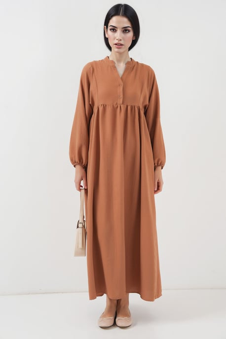 V-Ausschnitt Knopf Maxi-Kleid - Image 1