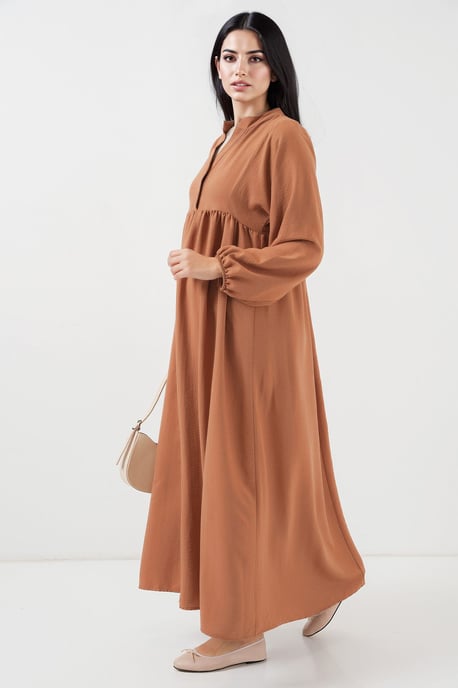 V-Ausschnitt Knopf Maxi-Kleid - Image 2