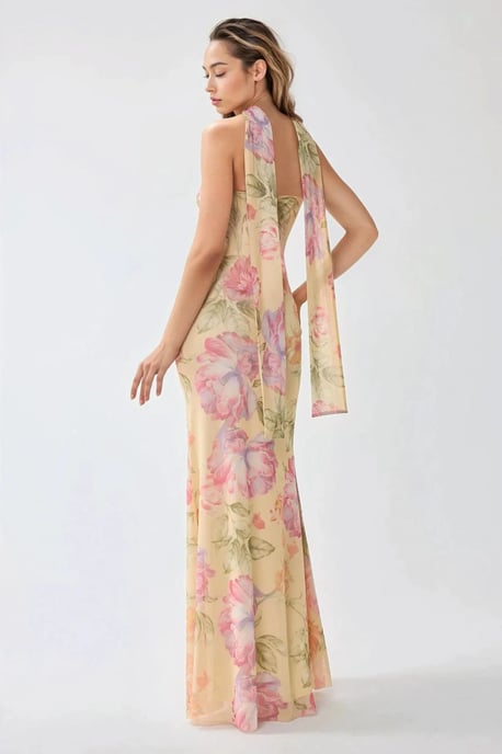 Trägerloses Blüten-Midi-Kleid - Image 2