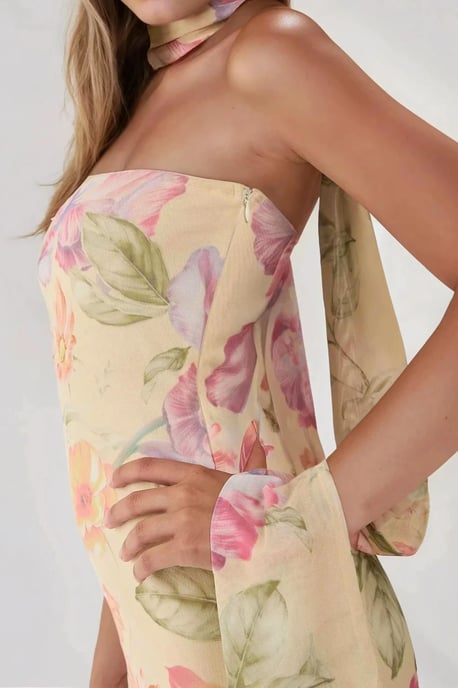 Trägerloses Blüten-Midi-Kleid - Image 3