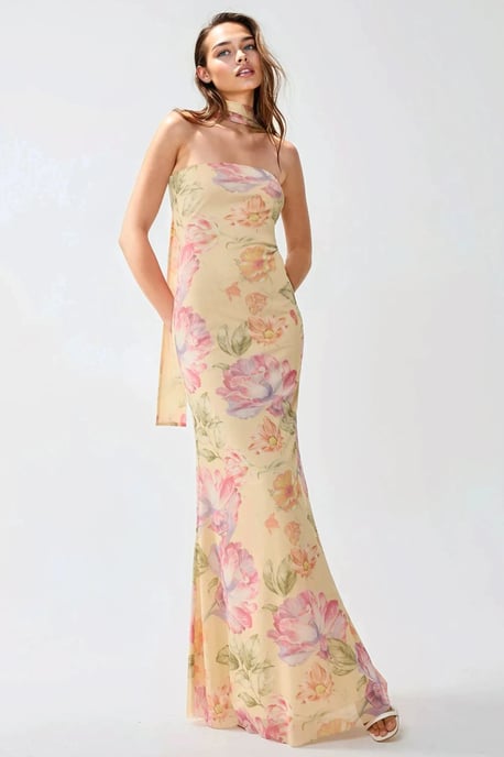 Trägerloses Blüten-Midi-Kleid - Image 5