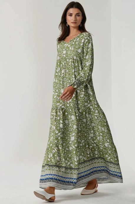 Bedrucktes Viskose-Maxikleid mit Rundhalsausschnitt - Image 2