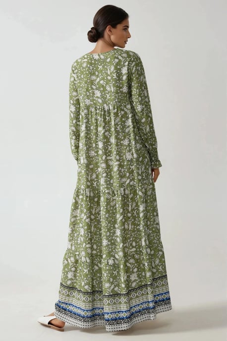 Bedrucktes Viskose-Maxikleid mit Rundhalsausschnitt - Image 5
