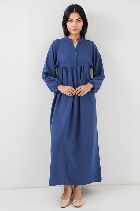 V-Ausschnitt Knopf Maxi-Kleid - Image 2