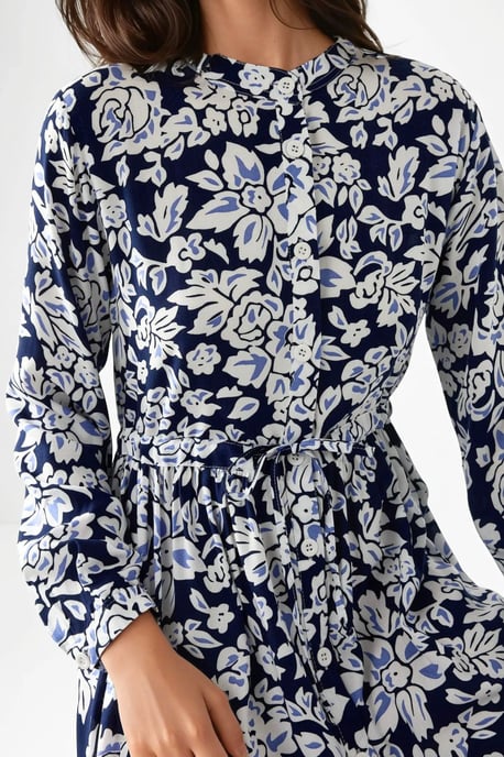 Bedrucktes Maxikleid mit Hemdkragen - Image 4