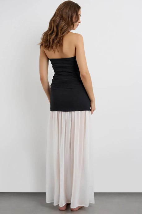 Bandeau Schwarz-Weiß Kleid - Image 3
