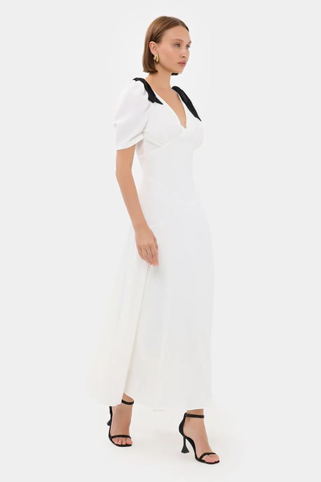 V-Ausschnitt Maxikleid mit Nackendetail - Image 2