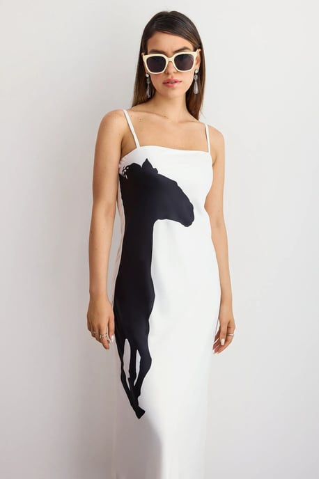 Grafisches Druck-Maxikleid mit Spaghettiträgern - Image 2