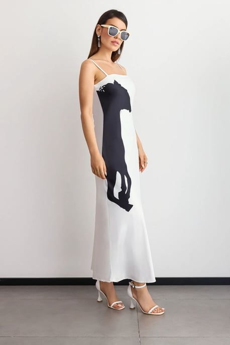 Grafisches Druck-Maxikleid mit Spaghettiträgern - Image 3