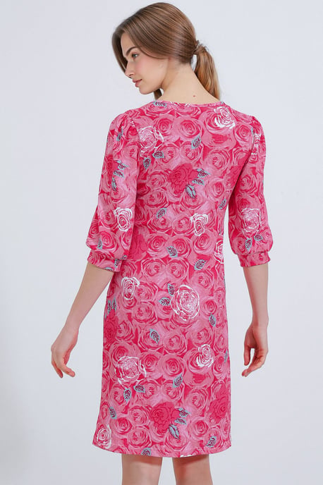 Besticktes florales Midi-Kleid mit Dreiviertelärmeln - Image 4