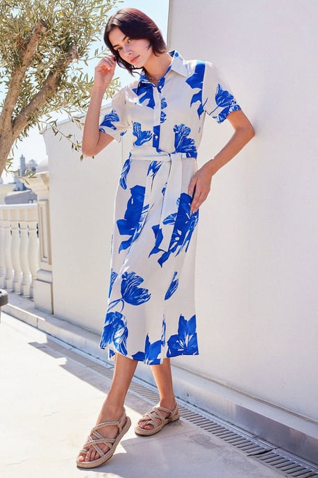Muster Midi Hemdkleid - Image 1