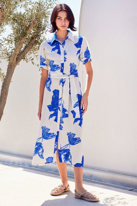 Muster Midi Hemdkleid - Image 2