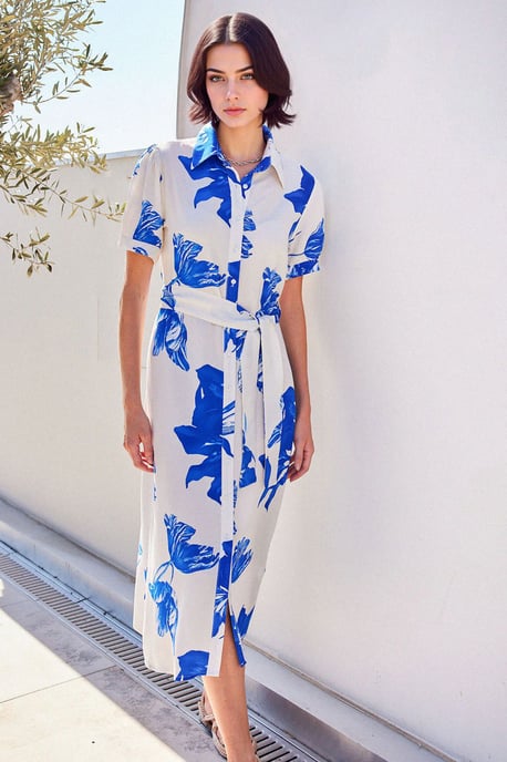 Muster Midi Hemdkleid - Image 3