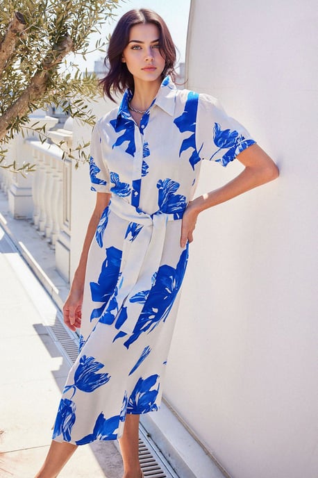 Muster Midi Hemdkleid - Image 4