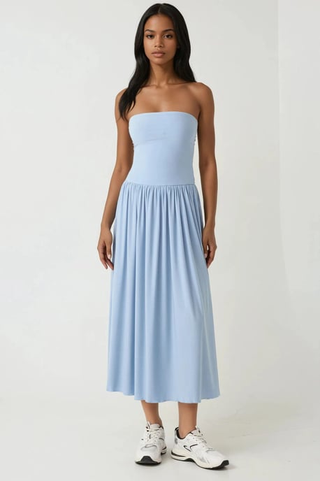 2-in-1 Midi Elastisches Strapless Kleid/Rock - Image 1