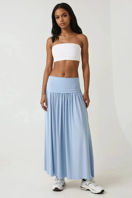 2-in-1 Midi Elastisches Strapless Kleid/Rock - Image 2