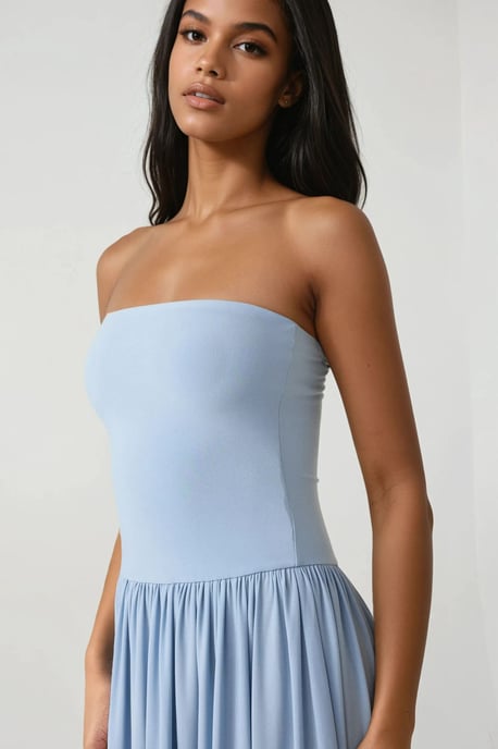 2-in-1 Midi Elastisches Strapless Kleid/Rock - Image 3