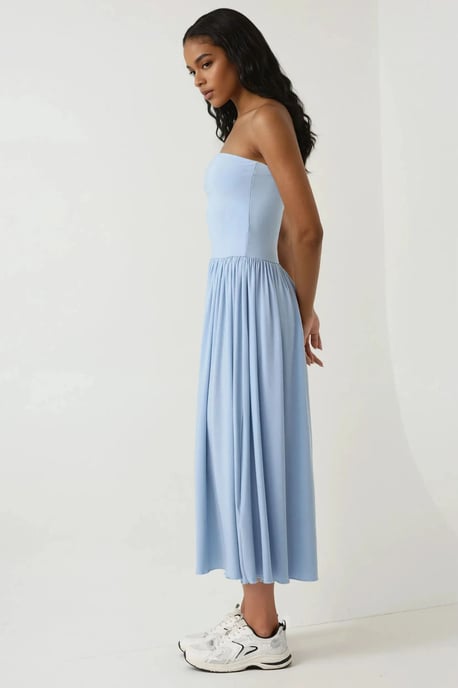 2-in-1 Midi Elastisches Strapless Kleid/Rock - Image 4