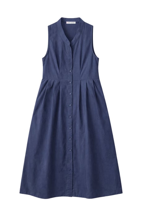 Geknöpfter Tippet-Kragen-Maxi-Kleid - Image 1